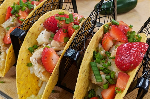 Fish Tacos with Strawberry Salsa