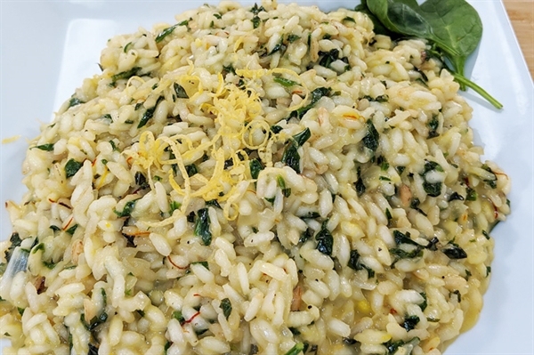 Risotto with Spinach and Basil