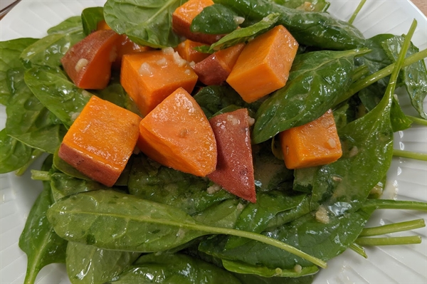 Spinach and Sweet Potato Salad