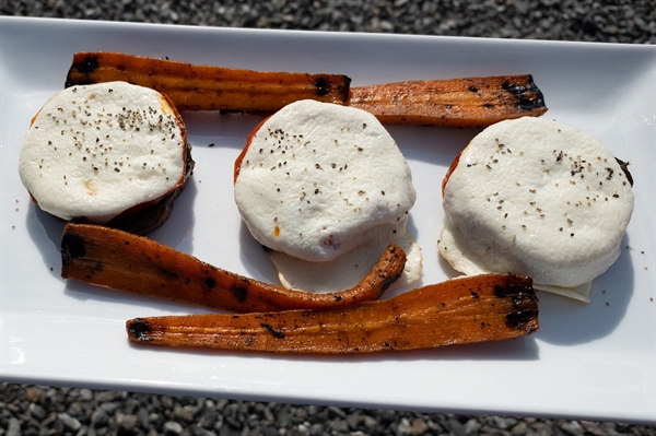 Deconstructed Grilled Eggplant Parmesan