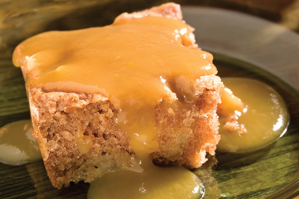 Fresh Apple Cake with Caramel Sauce