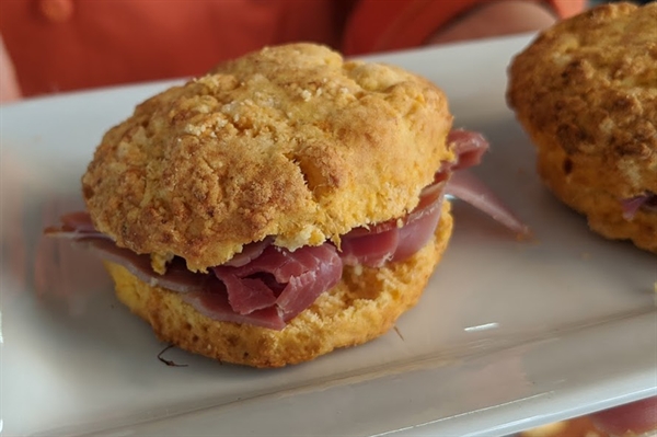 Sweet Potato Biscuits with Country Ham