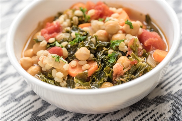 Kale, Chickpea, and Barley Soup