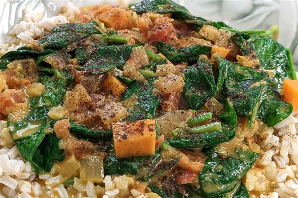 Spinach and Sweet Potato Curry