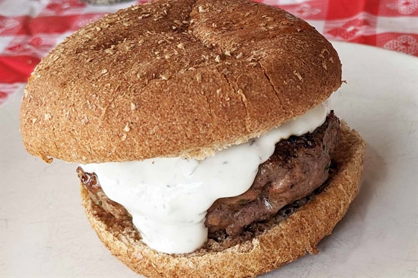 Lamb Burger with Tzatziki Sauce