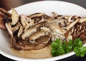 Grilled Beef with Garlicky Shiitake Beurre Blanc