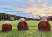 Imaginative hay bale displays spotlight agriculture and community spirit
