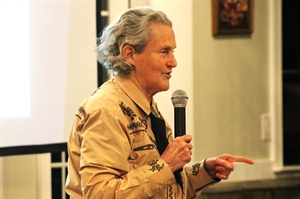 Famed cattlewoman and author Dr. Temple Grandin met with women agriculturalists at Virginia farm skills event
