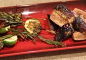 Grilled fresh figs on Rosemary Skewers & Fig Salad