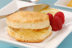 Fresh Berries with Biscuits and Lemon Curd