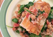Salt Cod with Chickpeas and Spinach