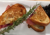 Grilled Smithfield Ham and Cheese with Blackberry Mustard