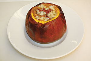 Pair pumpkin soup with crabmeat for festive fall flavor